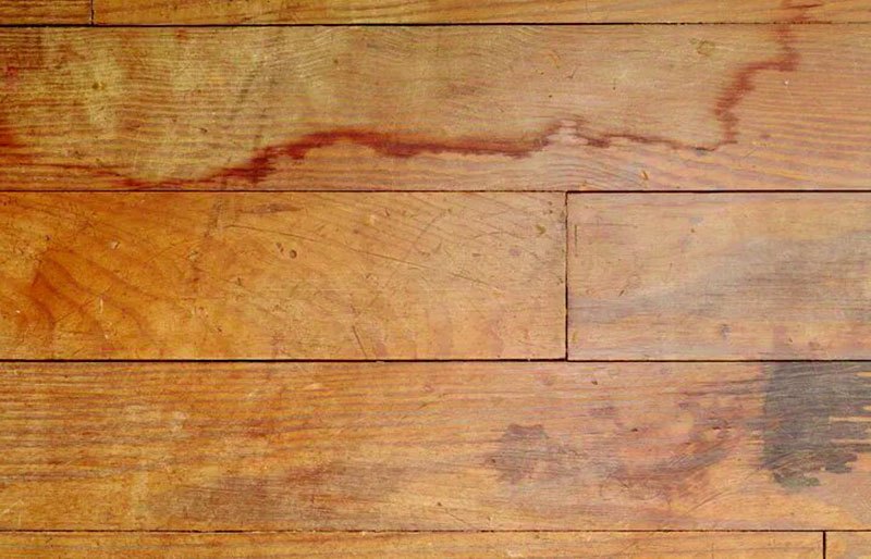 Stains on a wooden floor